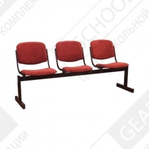 Фотография Блок стульев трехместный, мягкий, не откидной
