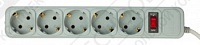 Сетевой фильтр PC PET AP01006-5-GR, 5м, серый