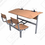 Парта ученическая (стол+1 стул) 1-местная регулируемая по высоте (РГ 2-4, 4-6) и углу наклона столешницы
