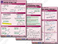 Комплект таблиц по геометрии "Планиметрия. Прямые. Отрезки. Углы" (8 таблиц)